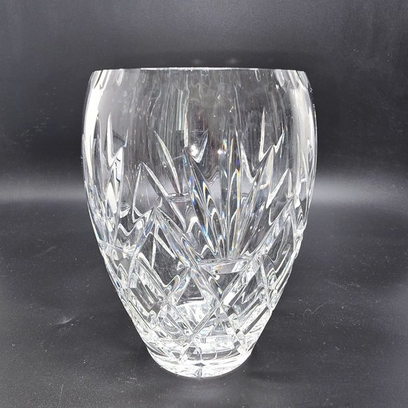 Ceska Vase Leaded Crystal With Diamond & Fan Pattern 6" Floral Table Size JJ3823 - Picture 2 of 9